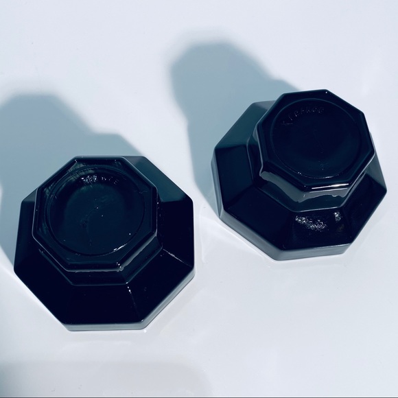 Arcoroc France Candle Holder Black Glass Octagonal - Picture 6 of 8